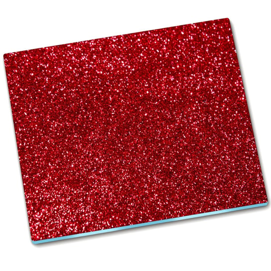 Deska do krojenia szklana Brokat Czerwony - 60x52 cm Tulup