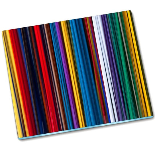 Deska do krojenia szklana Kolorowe paski - 60x52 cm Tulup