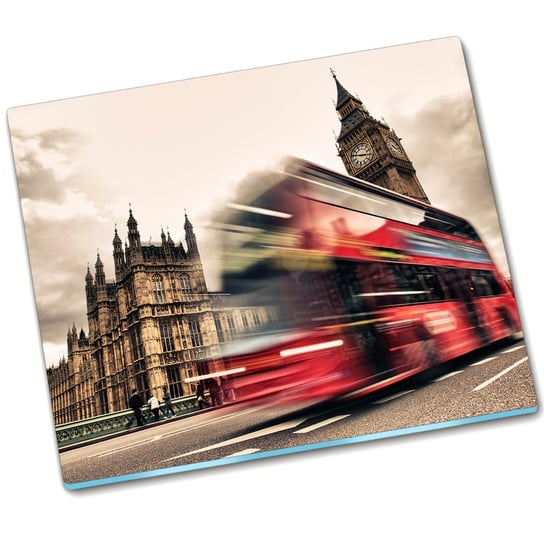 Deska do krojenia szklana Londyn Autobus - 60x52 cm Tulup