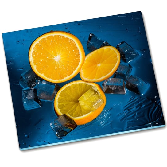 Deska do krojenia szklana Pomarańcza Lód - 60x52 cm Tulup