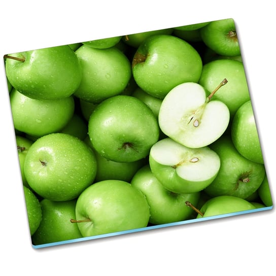 Deska do krojenia szklana Zielone jabłka - 60x52 cm Tulup