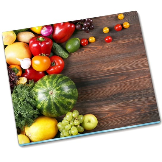 Deska do krojenia szkło Owoce Warzywa - 60x52 cm Tulup