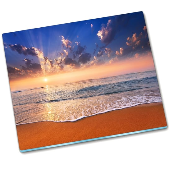 Deska do krojenia szkło Słońce Morze - 60x52 cm Tulup