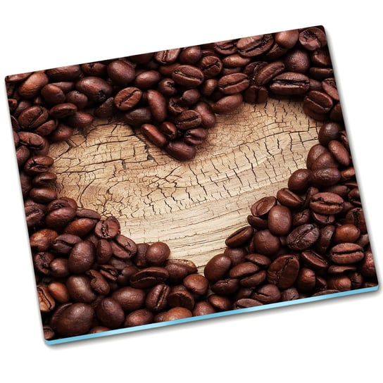 Deska do krojenia szkło Ziarna kawy Serce - 60x52 cm Tulup