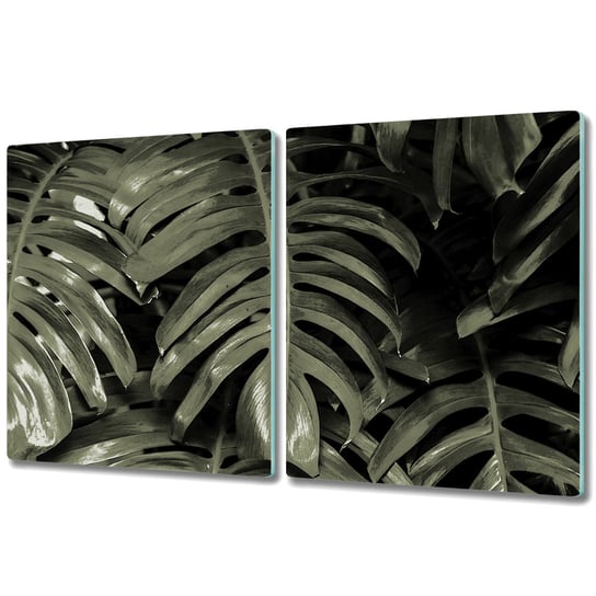 Deska Do Krojenia ze Szkła Hartowanego - 2x 40x52 cm - Monstera liście Coloray