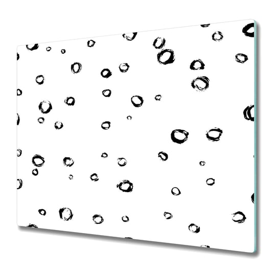 Deska Do Krojenia ze Szkła Hartowanego 60x52 cm - Czarne rysowane kółka Coloray
