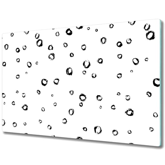 Deska Do Krojenia ze Szkła Hartowanego - Czarne rysowane kółka - 80x52 cm Coloray