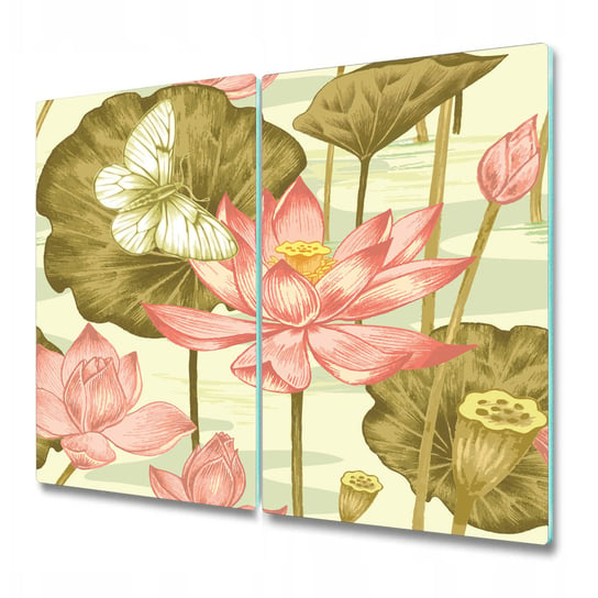 Deska Do Krojenia ze Szkła Hartowanego - Lilie w stylu retro - 2x30x52 cm Coloray