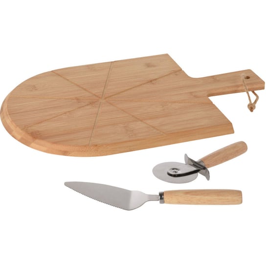 Deska do pizzy drewniana z łopatką i nożem MAMMA MIA, Ø 43 cm EH Excellent Houseware