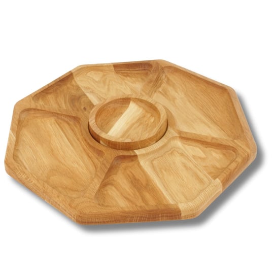 Deska drewniana dębowa - ośmiokątna - designerska dla wyjątkowych serwujących Woodcarver