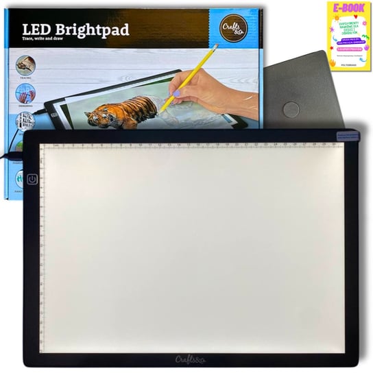 DESKA KREŚLARSKA PODŚWIETLANA TABLET GRAFICZNY Tablica Do Rysowania LED Kalka A4 PREZENT DLA DZIECKA + EBOOK Pltb