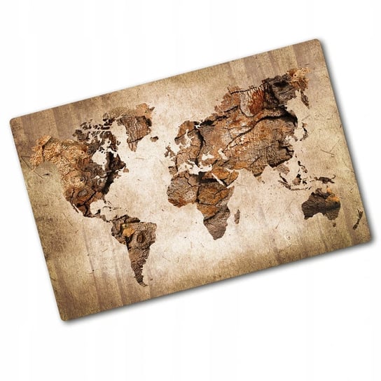 Deska kuchenna szklana - Osłona ze wzorem Mapa świata 80x52 cm Inna marka