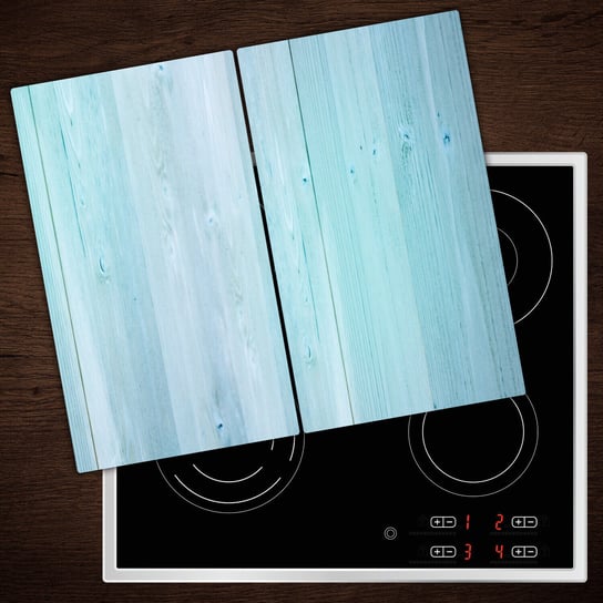 Deska kuchenna szklana - Osłona ze wzorem - Niebieskie deski 2x30x52 cm Inna marka