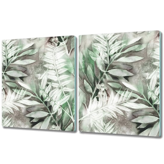 Deska Kuchenna z Wyjątkowym Printem - 2x 40x52 cm - Akwarela jasne liście z tropików Coloray