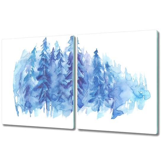 Deska Kuchenna z Wyjątkowym Printem - 2x 40x52 cm - Akwarela zimowy las Coloray