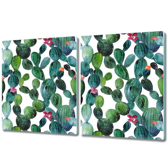 Deska Kuchenna z Wyjątkowym Printem - 2x 40x52 cm - Kaktusy z kwiatami Coloray