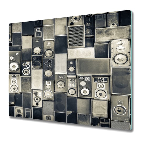 Deska Kuchenna z Wyjątkowym Printem 60x52 cm - Retro stereo muzyka głośniki Coloray