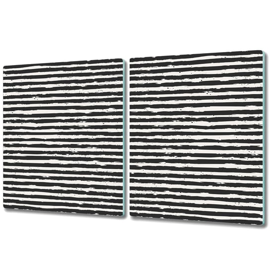 Deska Kuchenna ze Szkła Hartowanego - 2x 40x52 cm - Czarne pasy Coloray