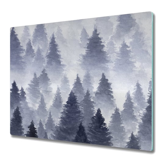Deska Kuchenna ze Szkła Hartowanego 60x52 cm - Krajobraz lasu ręcznie rysowany Coloray