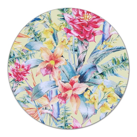 Deska podkładka ozdoba Kolorowe kwiaty obraz fi40, Coloray Coloray
