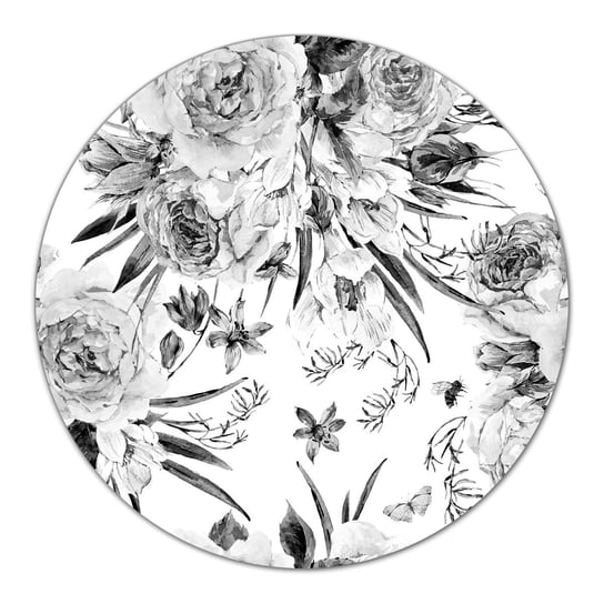 Deska podstawka Czarno-biały bukiet kwiatów fi40, Coloray Coloray