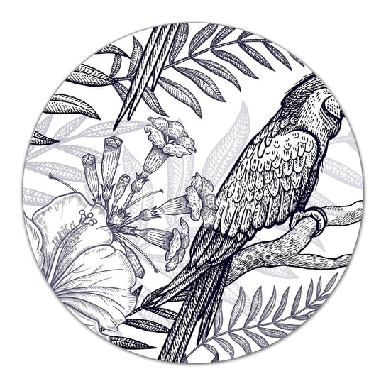 Deska podstawka Szkicowana papuga na gałęzi fi40, Coloray Coloray