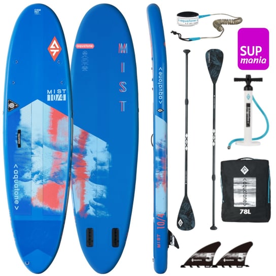 Deska pompowana SUP board AQUATONE Mist 10'4″ zestaw ( deska + wiosło + pompka + plecak + smycz) Aquatone