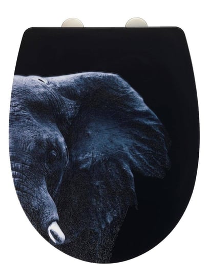Deska sedesowa ELEPHANT z cichym domykaniem, Thermoplast, wzór zwierzęcy, WENKO Wenko