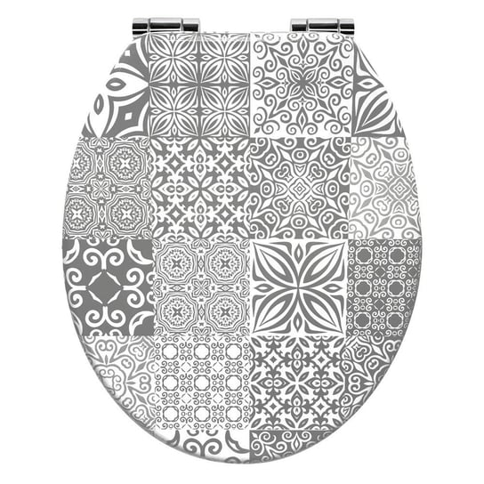 Deska sedesowa wolnoopadająca AWD INTERIOR MDF Arte 1698 biała szara mozaika AWD Interior