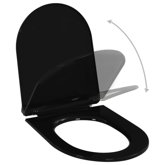 Deska sedesowa wolnoopadająca vidaXL, czarna, 46x36,5 cm vidaXL