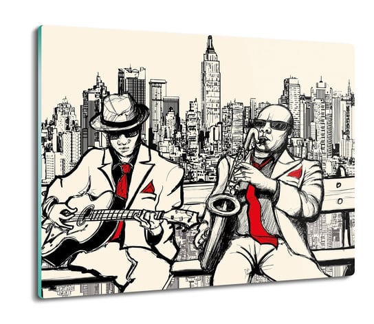 deska splashback ze szkła Jazz miasto muzyka 60x52, ArtprintCave ArtPrintCave