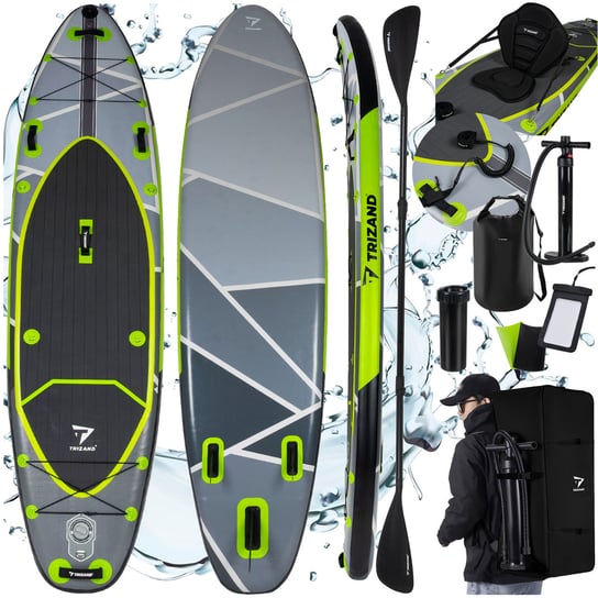 Deska SUP do Pływania 335cm Pompowana z Wiosłem Siedzenie Plecak TRIZAND Trizand