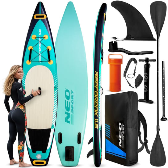 Deska SUP do pływania pompowana NEO-SPORT Paddle Reefbreak 350cm + wiosło i pompka Neo-Sport