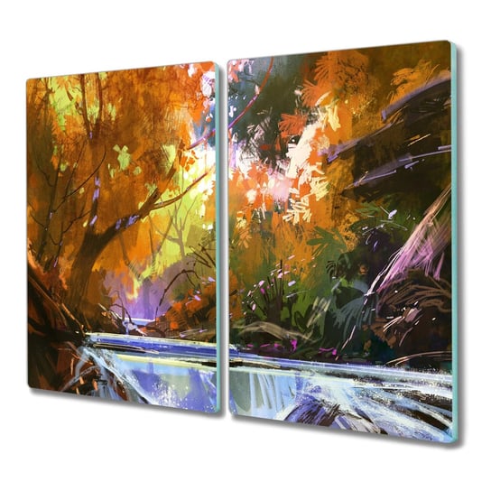 Deska szklana 2x30x52 Drzewa kwiaty wzgórza słońce, Coloray Coloray