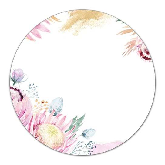Deska szklana kuchenna ozdoba Kwiatowa ramka fi40, Coloray Coloray