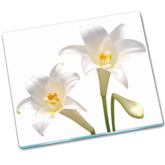 Deska szklana na indukcję Biała lilia - 60x52 cm Tulup