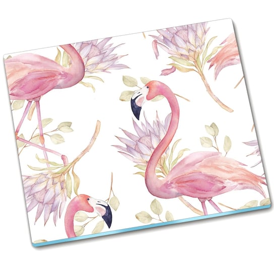 Deska szklana na indukcję Flamingi - 60x52 cm Tulup