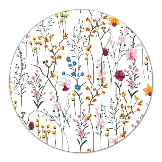 Deska szklana ozdobna z grafiką Polne kwiaty fi40, Coloray Coloray