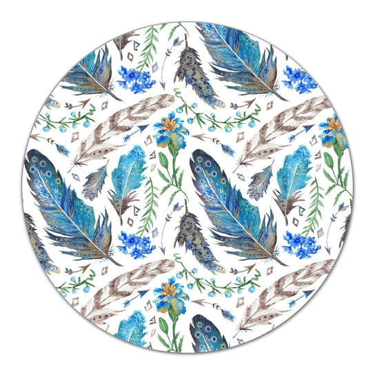 Deska szklana podstawka Malowane ptasie pióra fi40, Coloray Coloray