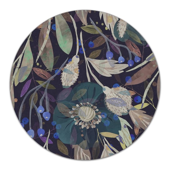 Deska szklana podstawka Nocny wzór botaniczny fi40, Coloray Coloray