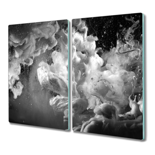 Deska szkło 2x30x52 Czarno białe chmury z grafiką, Coloray Coloray