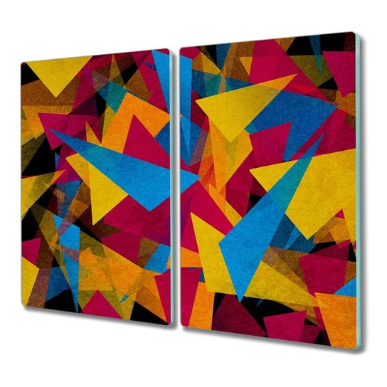 Deska szkło 2x30x52 Kolorowe trójkąty z nadrukiem, Coloray Coloray