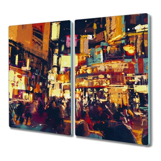 Deska szkło 2x30x52 Miasto noc światła z grafiką, Coloray Coloray