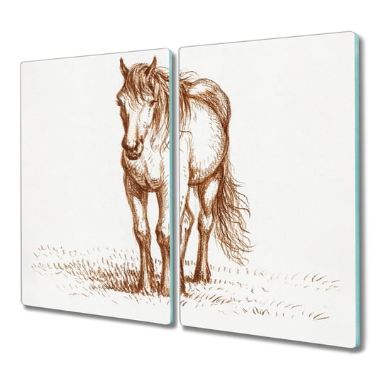 Deska szkło 2x30x52 Zwierzęta konie powóz kuchenna, Coloray Coloray