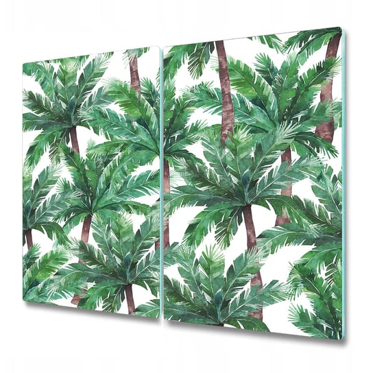 Deska z Dwóch Części - Print - Akwarela tropikalne palmy - 2 sztuki 30x52 cm Coloray