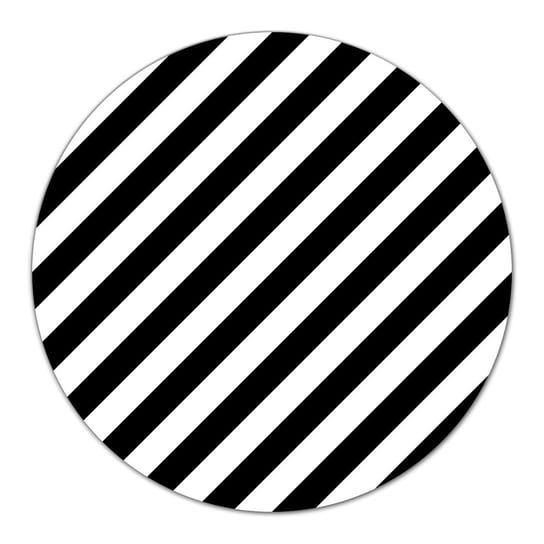 Deska z nadrukiem Czarno białe skośne linie fi40, Coloray Coloray