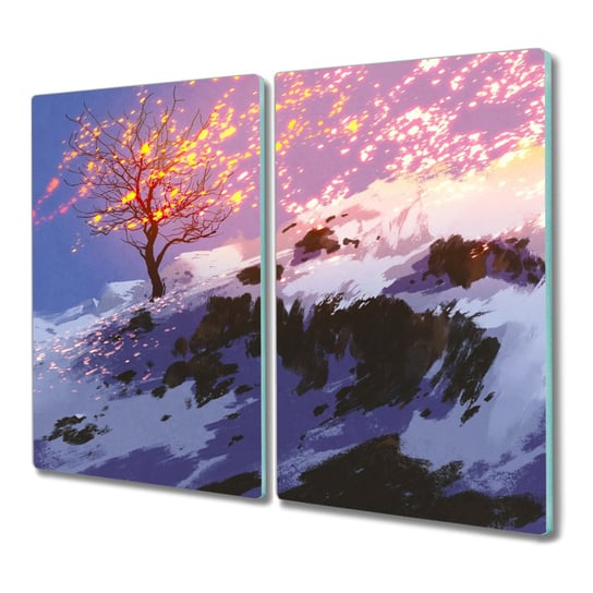Deska ze szkła 2x30x52 cm Góra drzewo zima śnieg, Coloray Coloray