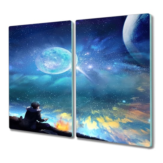 Deska ze szkła 2x30x52 Noc niebo gwiazdy księżyc, Coloray Coloray