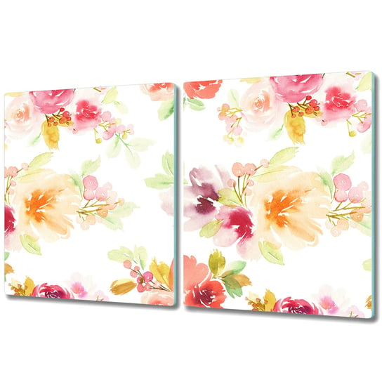 Deski Do Krojenia z Wyjątkowymi Detalami - 2x 40x52 cm - Ładny wzór w stylu vintage kwiaty Coloray