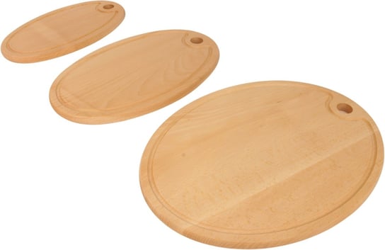 Deski drewniane komplet 3 szt. owalne - harmonia i styl w zestawie trzech desek Woodcarver